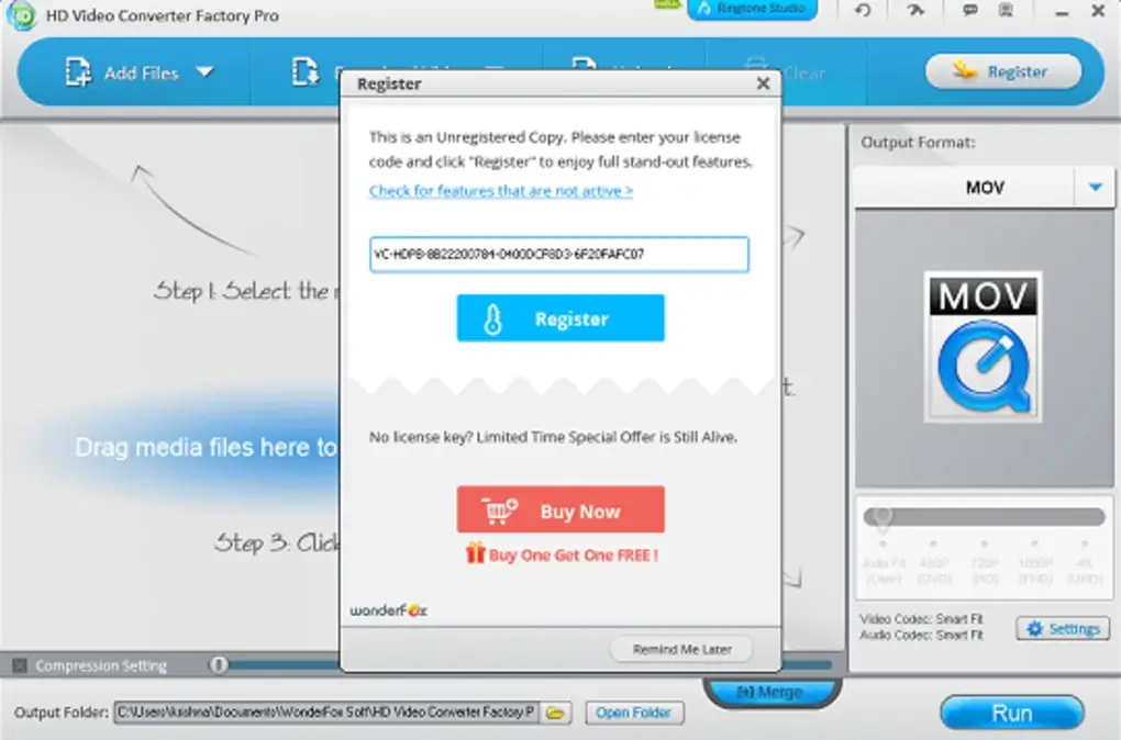 WonderFox HD Video Converter Factory Pro Serial Key